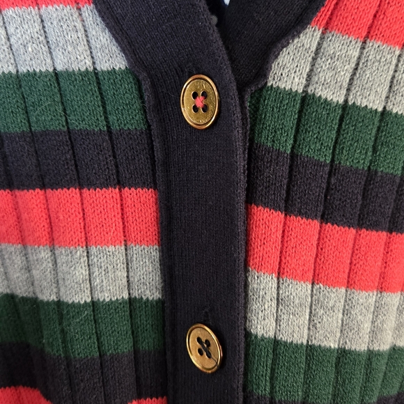 Anthropologie MOTH Cotton Blend Multicolor Striped Cardigan XL - Picture 3 of 7